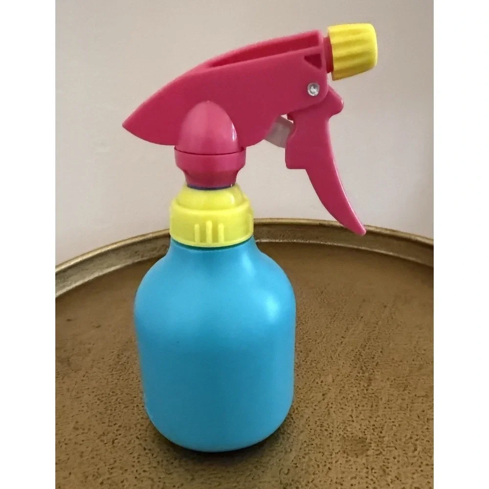 Vintage Pretty Neat Spray Bottle 1980's 80's Plastic Turquoise Pink Yellow